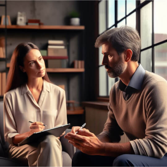 Мужчина на приеме психолога